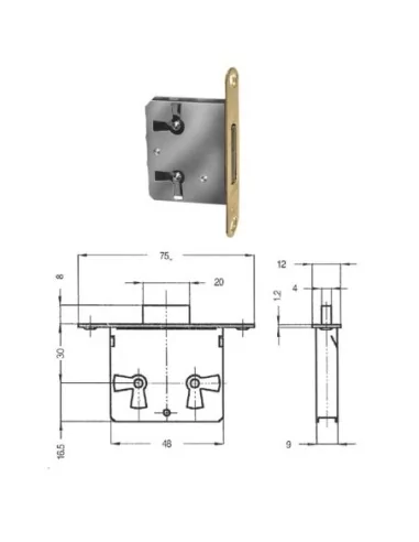 Cerradura Mueble Sin Llave 32/30 mm.