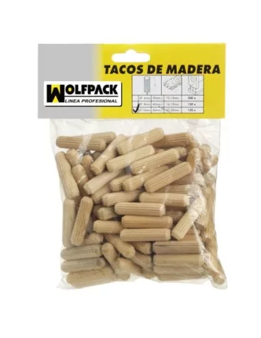 Espigas Madera 8x40 mm. (Bolsa de 50 Piezas)