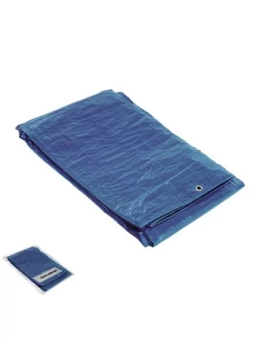 Lona Impermeable Reforzada 5x6 metros (Aproximadamente) Con Ojetes Metálicos, Lona de Protección Duradera, Color Azul.