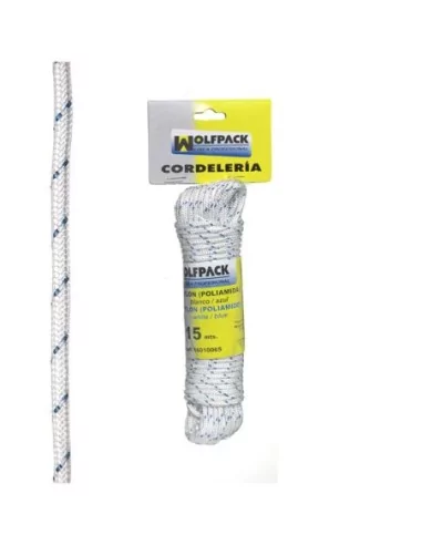 Cuerda Nylon Alta Tenacidad Blanca / Azul (Madeja 15 m.)