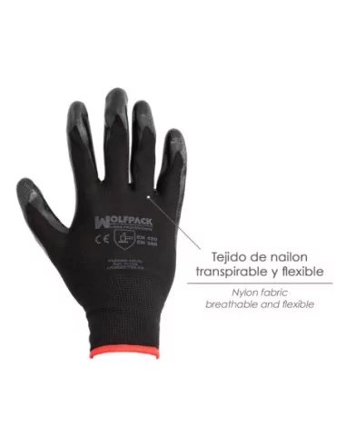 Guantes Nitrilo / Nylon Impregnado 8" (Par)