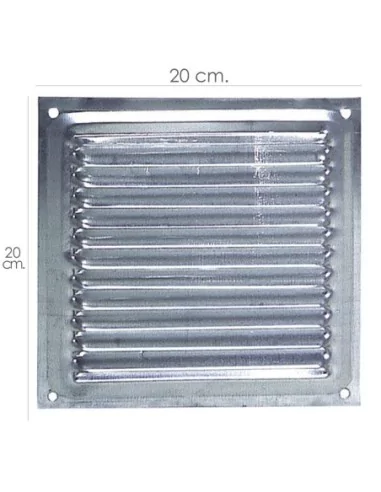 Rejilla Ventilación Atornillar 20x20 cm. Aluminio