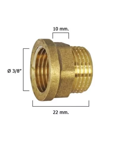 Alargadera Hexagonal Pulida 3/8x10