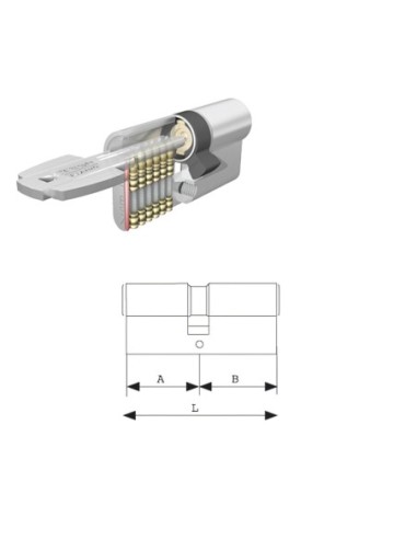 Cilindro Tesa Seguridad T60 /35x35 Latonado