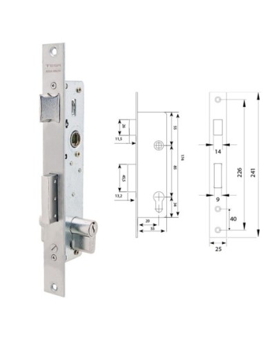Cerradura Tesa 2210/28/ssi Sin cerradero Sin escudo