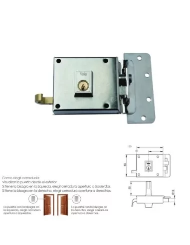 Cerradura Yale 6-12-hn/ Derecha