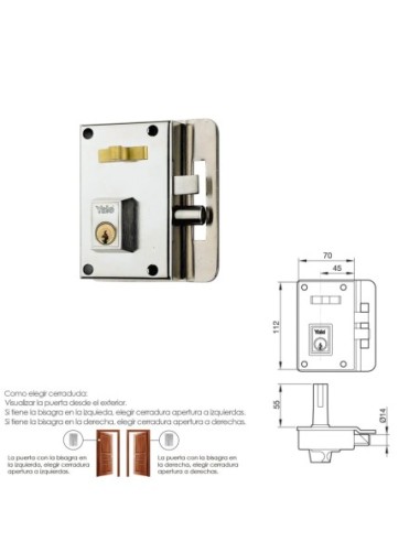 Cerradura Yale 10-hn/ Derecha