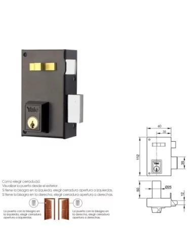 Cerradura Yale 56-a/hp/60/ Derecha