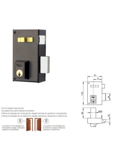 Cerradura Yale 56-a/hpr/60/ Derecha