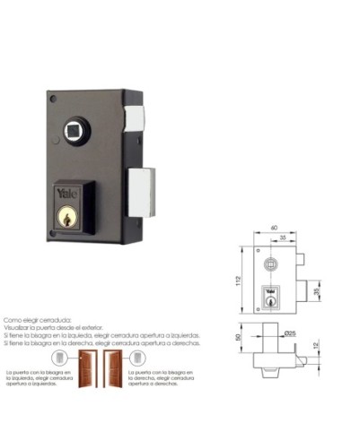 Cerradura Yale 56-b/hpr/60/ Derecha