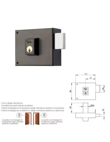 Cerradura Yale 124-A/HP/12/ Derecha