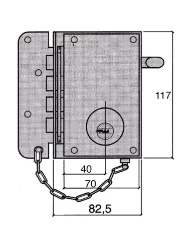 Cerradura Ucem Seguridad 4500-s/he/ Derecha