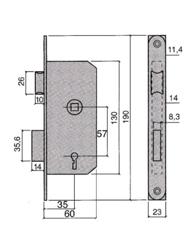 Cerradura Ucem 6134-hl/35