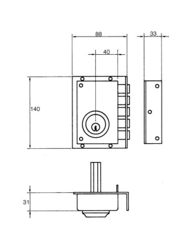 Cerradura Jis 242 11x7 Derecha