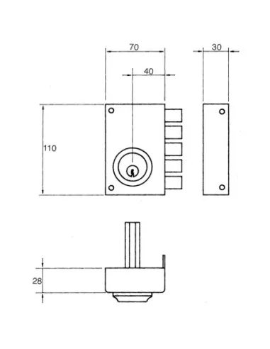 Cerradura Jis 233 11x7/ Derecha