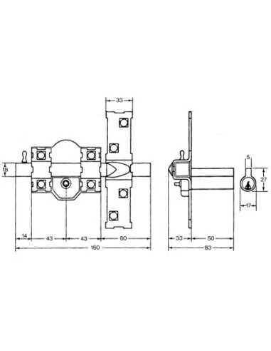 Cerrojo Fac 305-r/ 80-n/ Izquierda