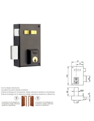 Cerradura Yale 56-a/hp/60/ Izquierda