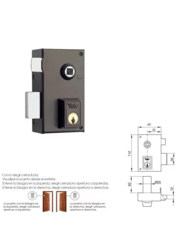 Cerradura Yale 56-b/hpr/60/ Izquierda