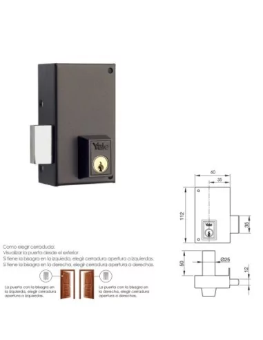 Cerradura Yale 56-c/hpr/60/ Izquierda