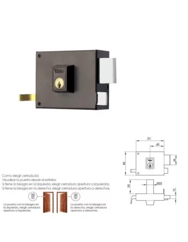 Cerradura Yale 125-/hpr/ 8/ Derecha