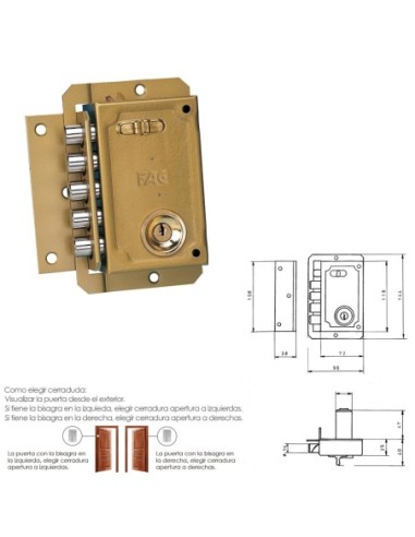 Cerradura Fac S 90 Pintada Izquierda