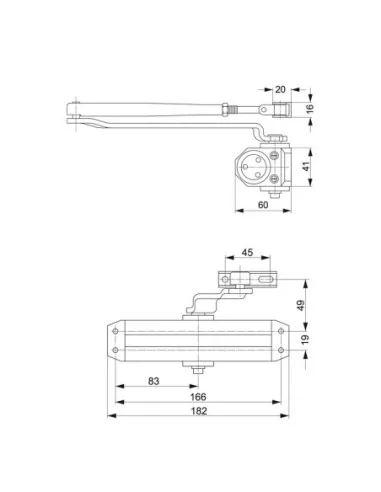 Cierrapuertas Tesa DC110 F2-3 Sin Retenedor Plateado