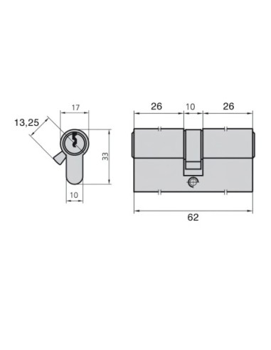 Cilindro Cvl 5990/26x26/ln Leva Corta