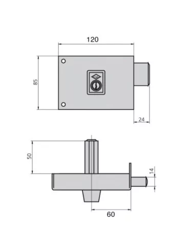 Cerradura Cvl 1124a/12/he Derecha