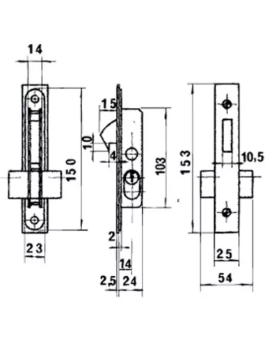 Cerradura Lince 5555 Aluminio 14 mm.