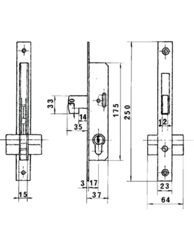 Cerradura Lince 5582n Hn/17 mm.