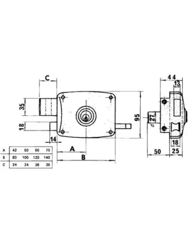 Cerradura Lince 5124A-BOap/120 Derecha