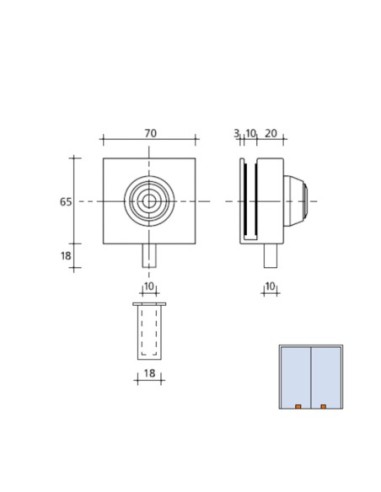 Cerradura CBM 2005 Puerta Cristal Llave Tubular