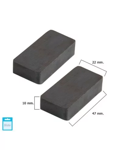 Iman Wolfpack Ferrita Rectangular 47x22x10 mm. (Blister 2 Piezas)