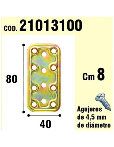 Soporte Para Madera Placa Bicromatada 40x80 mm.