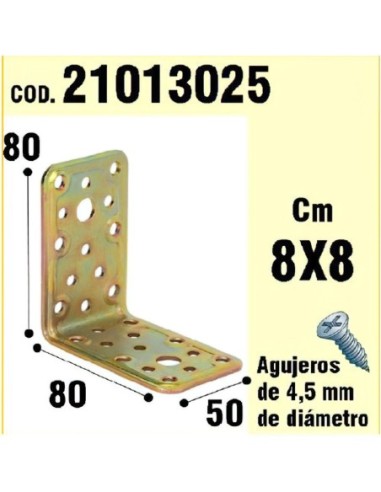 Soporte Para Madera Ángulo 50x80x80 mm.