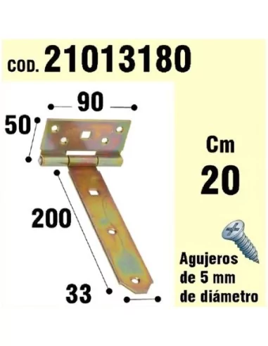 Soporte Para Madera Bisagra Bicromatado 200 mm.