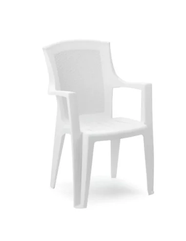 Silla Resina Ratan Respaldo Alto Blanco Eden