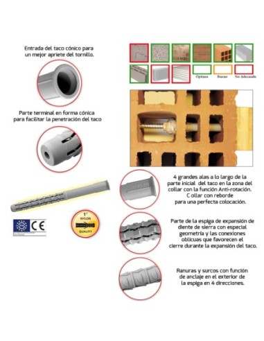 Taco Wolfpack Con Tirafondo Torx MU-XL 10 x 140 mm. (Caja de 50 piezas)