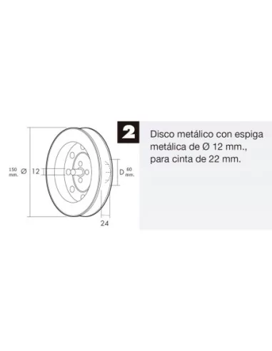 Disco Persiana Metalico Espiga Metalica 150x60 Cinta 22 mm.