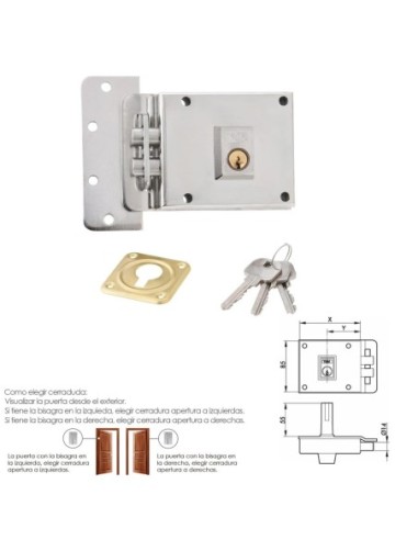 Cerradura Yale 6-0-12-hn/ Izquierda