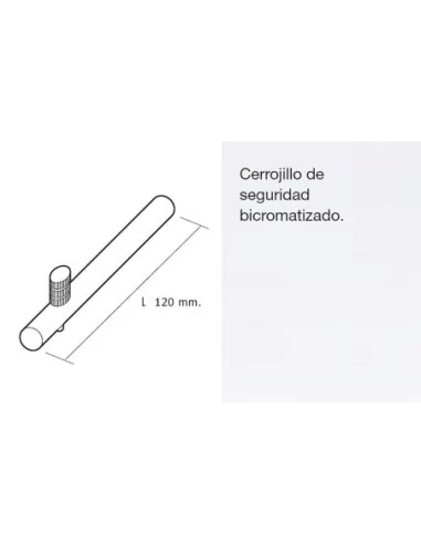 Cerrojillo Persiana Seguridad 120x5,5 mm.