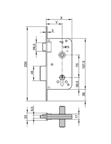 Cerradura Yale 700-hl/80x50