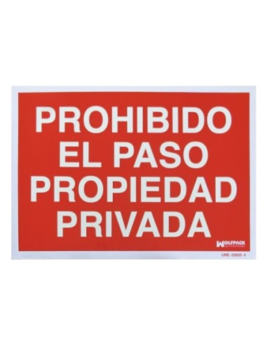 Cartel Prohibido El Paso Propiedad Privada 30x42