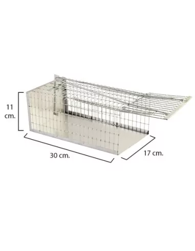 Trampa Ratas Jaula Metal Completa 30 x 17 x 11 cm.