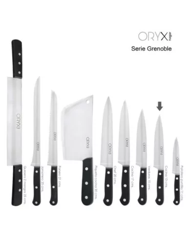 Cuchillo Grenoble Cocina Hoja Acero Inoxidable 13 cm. Negro