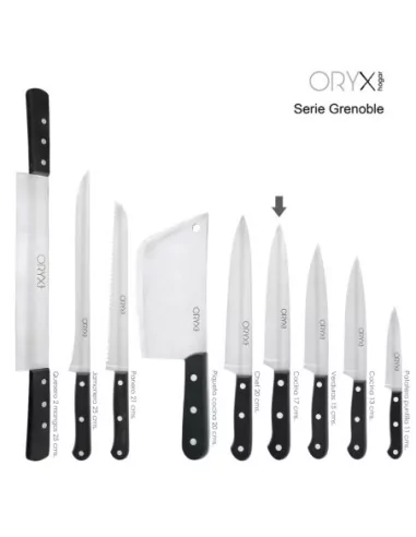 Cuchillo Grenoble Cocina Hoja Acero Inoxidable 17 cm. Negro