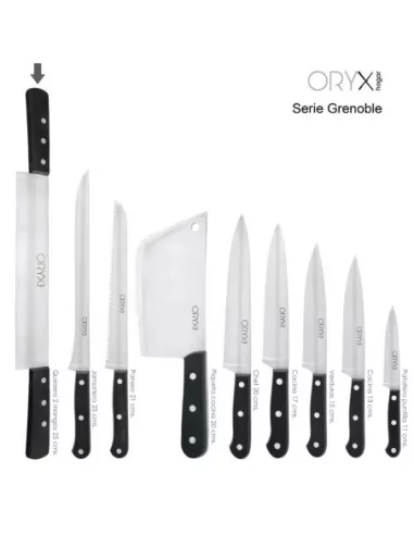 Cuchillo Grenoble Quesero 2 Mangos Hoja Acero Inoxidable 25 cm. Negro