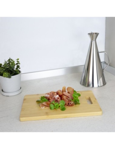 Tabla Cortar Cocina Fabricada En Madera De Bambu 100% Con Asa 30x20 cm.Tabla Cortar,Carne Pescado,Verduras,Frutas,Alimentos