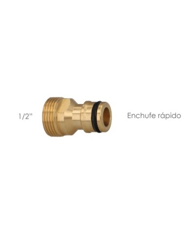 Adaptador Manguera Laton 1/2" Macho