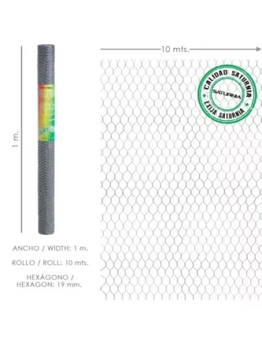 Enrejado Triple Torsion 19 / Ancho 100 cm. Rollo 10 Metros Uso Domestico